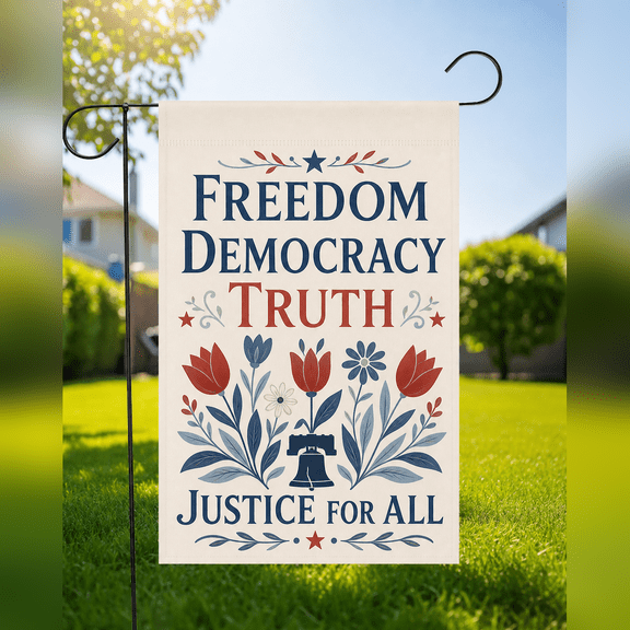 Freedom Democracy Justice Garden Flag Patriotic Home Decor