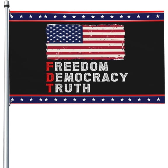 Freedom Democracy Truth Flag 3x5 Ft Flags Outdoor Banner Tapestry Garden Flag Funny House Yard Flag Decoration With 2 Grommets (No Flagpole)