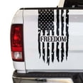 thumbnail image 1 of Freedom Distressed American USA US Flag Truck Tailgate Vinyl Decal Sticker fits most Pickup Trucks U.S. Decal for Liberty, Independence, Autonomy, Self-determination (11" x 20", Matte Black), 1 of 8