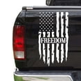 thumbnail image 1 of Freedom Distressed American USA US Flag Truck Tailgate Vinyl Decal Sticker fits most Pickup Trucks U.S. Decal for Liberty, Independence, Self-determination, Autonomy (11" x 20", White), 1 of 8