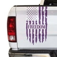 thumbnail image 1 of Freedom Distressed American USA US Flag Truck Tailgate Vinyl Decal Sticker fits most Pickup Trucks U.S. Decal for Liberty, Independence, Self-determination, Autonomy (11" x 20", Violet), 1 of 8