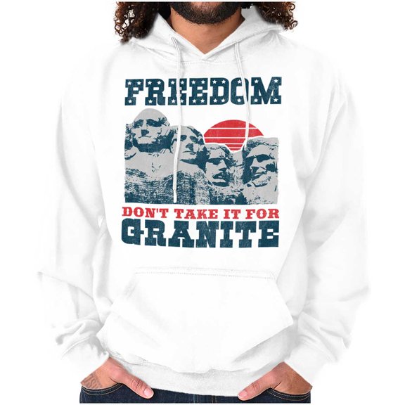Freedom Don't Take It For Granite Pun Unisex Plus Fleece Graphic Hoodie Brisco Brands 3X