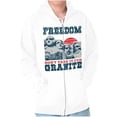 thumbnail image 1 of Freedom Don't Take It For Granite Pun Unisex Fleece Graphic Zip Up Hoodie Brisco Brands 4X, 1 of 6