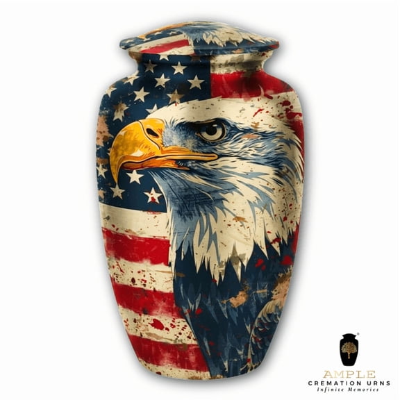 Freedom Eagle Cremation Urn American Flag Design Memorial Urn for Adult Ashes 10 inch