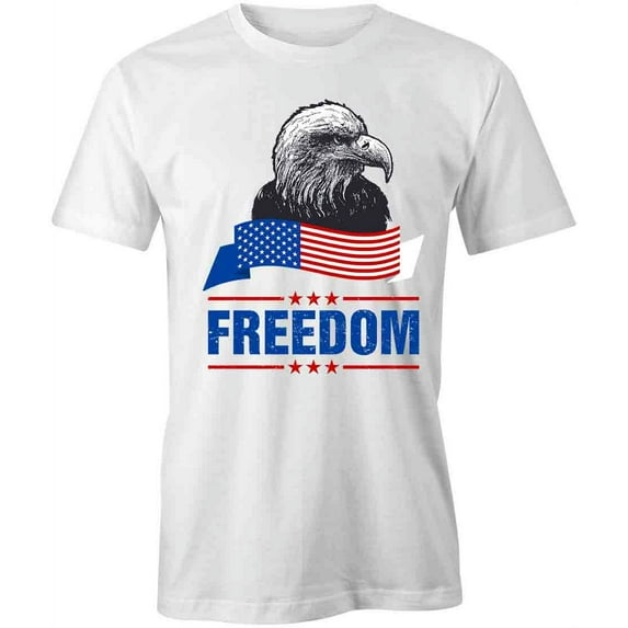 Freedom Eagle T-Shirt | Patriotic American White Tee Gift