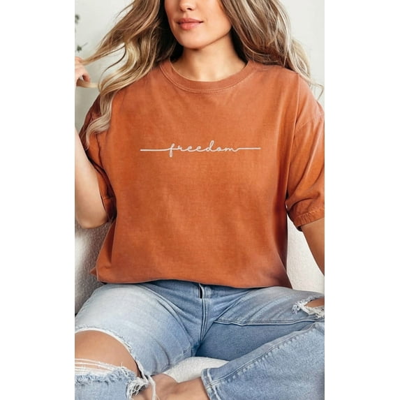Freedom Embroidered Comfort Colors T-Shirt – Patriotic Free Speech Tee