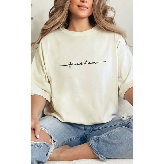 Freedom Embroidered Comfort Colors T-Shirt – Patriotic Free Speech Tee