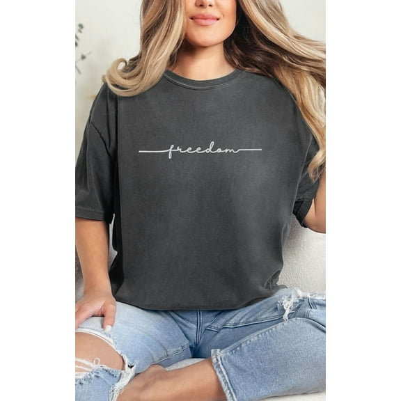 Freedom Embroidered Comfort Colors T-Shirt – Patriotic Free Speech Tee