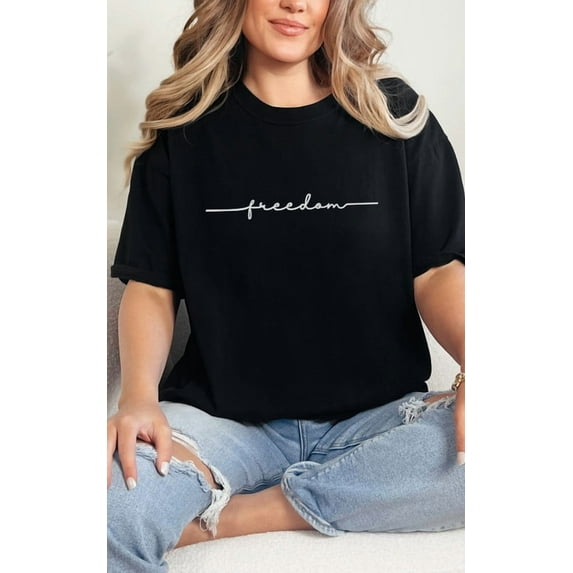 Freedom Embroidered Comfort Colors Tee – Patriotic Unisex T-Shirt