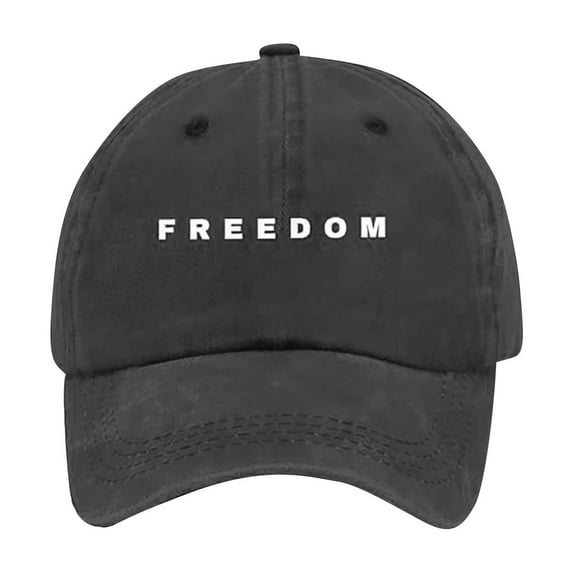 Freedom Embroidered Distressed Baseball Cap – Vintage Washed Cotton Hat, Adjustable Streetwear Hat for Men and Women