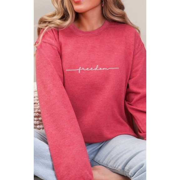 Freedom Embroidered Sweatshirt – Patriotic Graphic Pullover for Women & Men