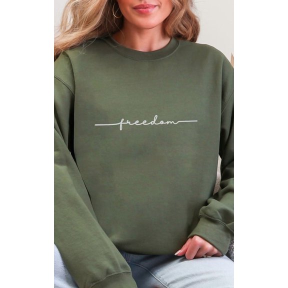 Freedom Embroidered Sweatshirt – Patriotic Graphic Pullover for Women & Men