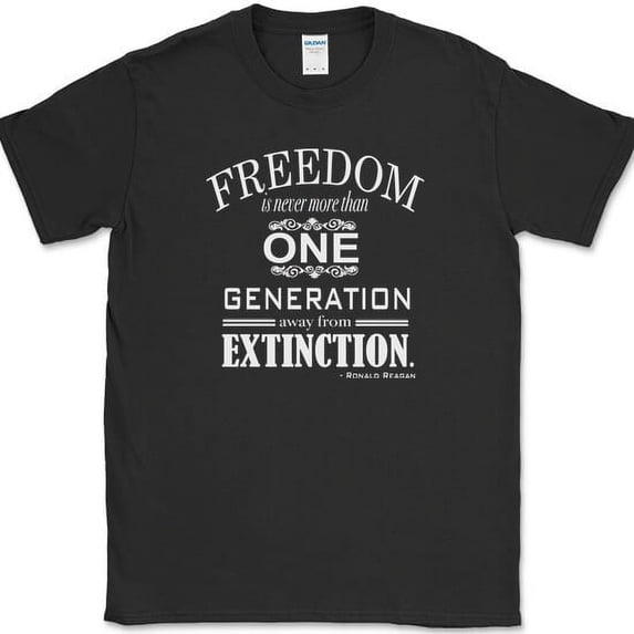 Freedom Extinction T-Shirt USA America Pride Flag Pro Novelty Tee - Black, L