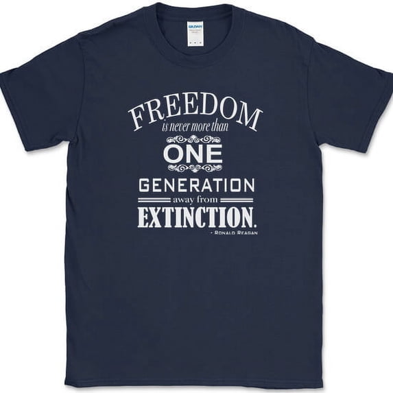Freedom Extinction T-Shirt USA America Pride Flag Pro Novelty Tee - Navy, 3XL