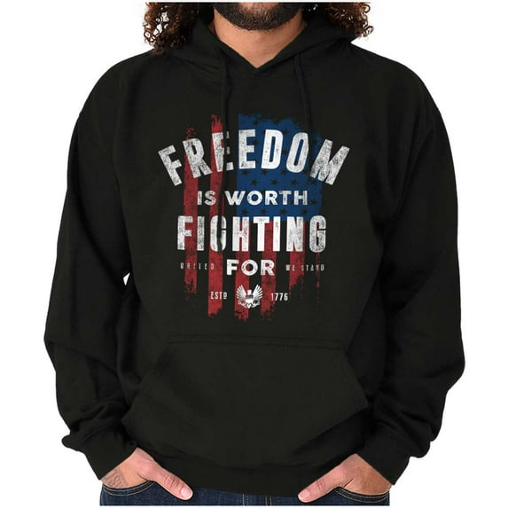 Freedom Fight Tactical American Flag Unisex Plus Fleece Graphic Hoodie Brisco Brands 2X