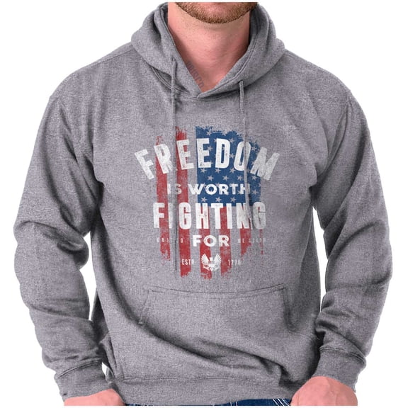 Freedom Fight Tactical American Flag Unisex Plus Fleece Graphic Hoodie Brisco Brands 3X