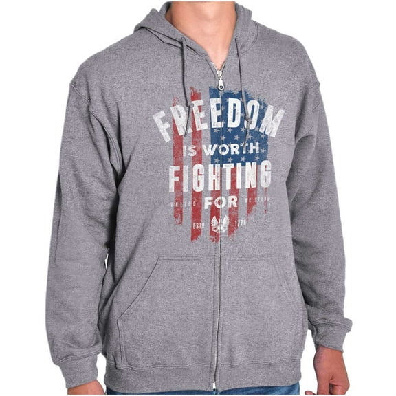 Freedom Fight Tactical American Flag Zip Up Hoodie Men's Women's Brisco Brands S