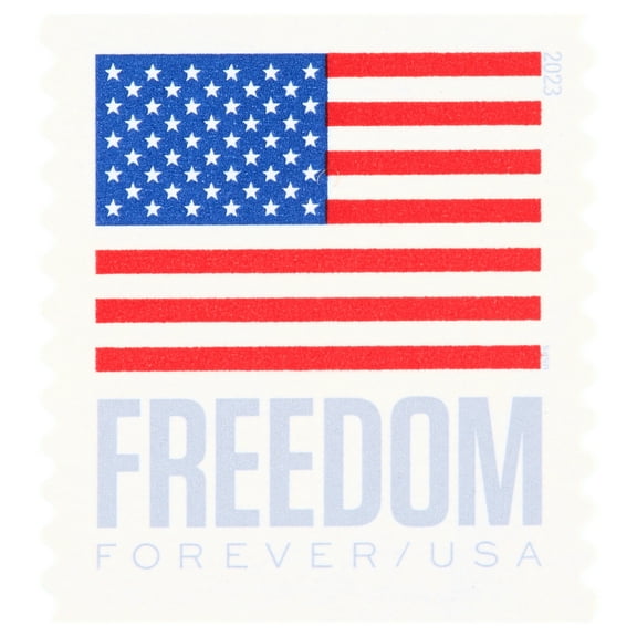 Freedom Flag 2023 USPS Forever Postage Stamp 1 Book of 20 US First Class Postal Patriotic Country America Stripes Stars Old Glory USA Celebration Wedding (20 Stamps)