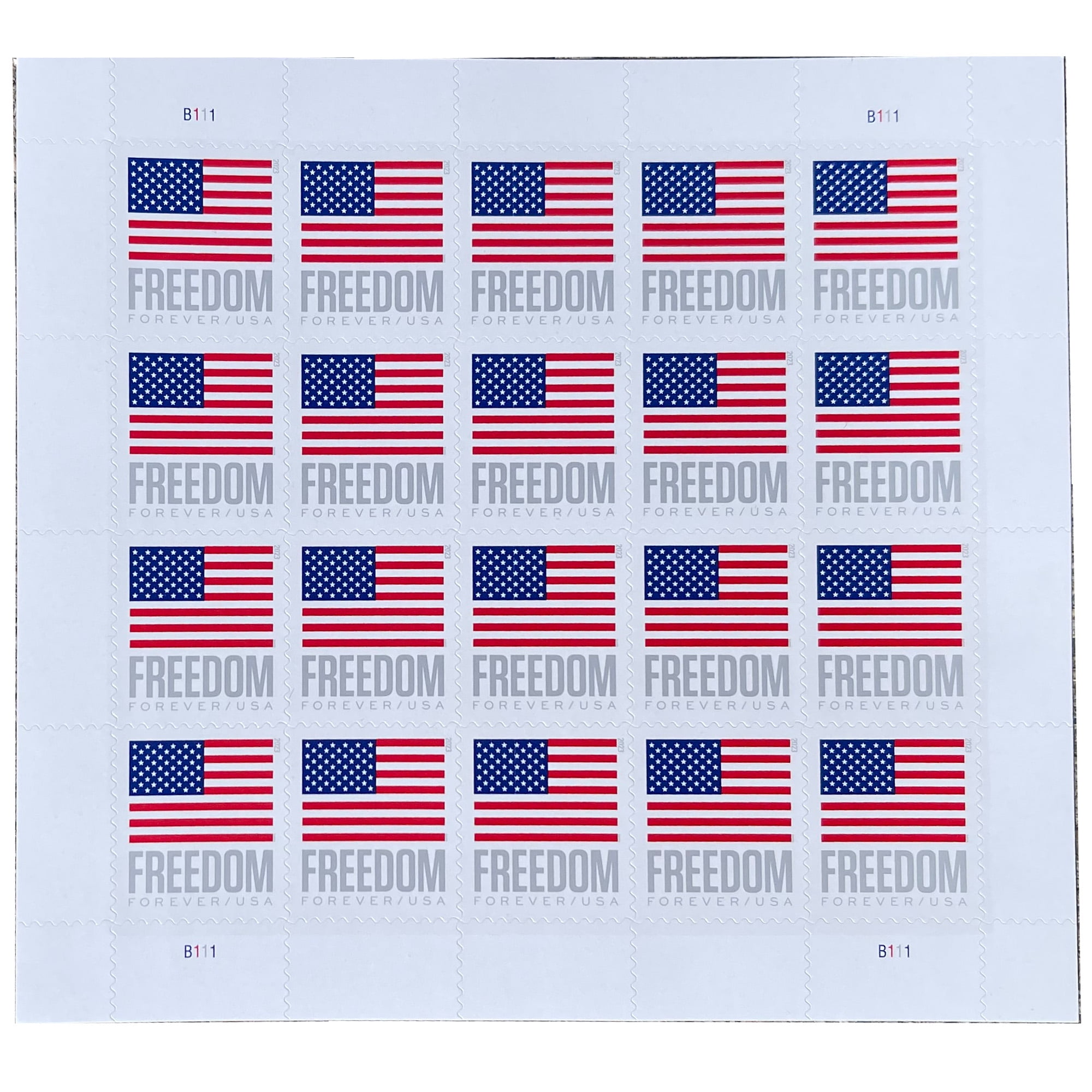 Freedom Flag 2023 USPS Forever Postage Stamp 5 Books of 20 US First Class  Postal Patriotic Country America Stripes Stars Old Glory USA Celebration