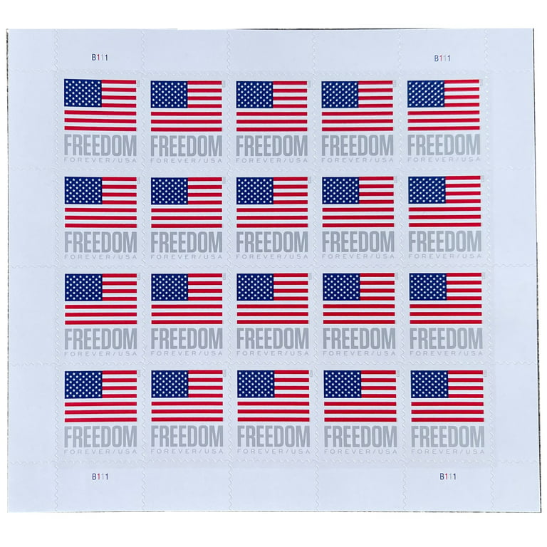 Freedom Flag 2023 USPS Forever Postage Stamp 1 Sheet of 20 US First Class  Postal Patriotic Country America Stripes Stars Old Glory USA Celebration