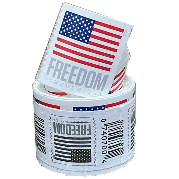 Freedom Flag 2023 USPS Forever Postage Stamp Coil/Roll of 100 US First Class Postal Patriotic Country America Stripes Stars Old Glory USA Celebration Wedding (100 Stamps)