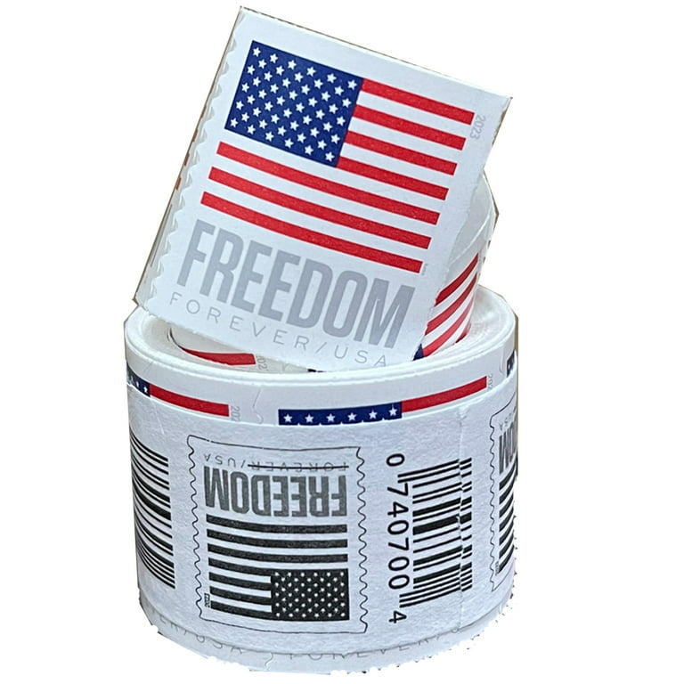 Freedom Flag 2023 USPS Forever Postage Stamp Coil/Roll of 100 US First  Class Postal Patriotic Country America Stripes Stars Old Glory USA  Celebration Wedding (100 Stamps) 