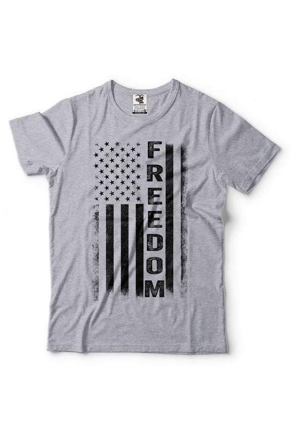 Freedom Flag Shirt USA Flag Tee 4th Of July Flag Shirt Independence Day Gifts 1776 Freedom Shirt (Small Grey)