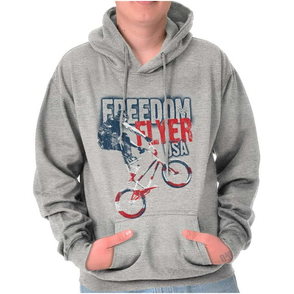 Freedom Flyer Cool American BMX Biker Hoodie Sweatshirt Women Men Brisco Brands M