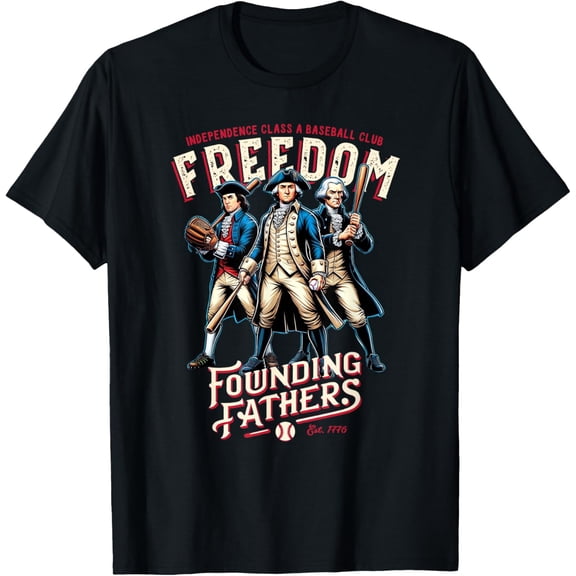 Freedom Founding Fathers Retro Minor League Baseball Team T-Shirt