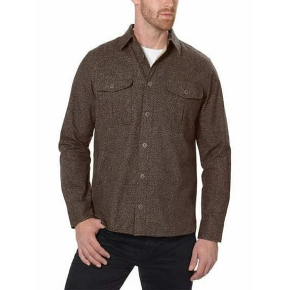 Freedom Foundry Men’s Chamois Flannel Shirt, Brown, Large