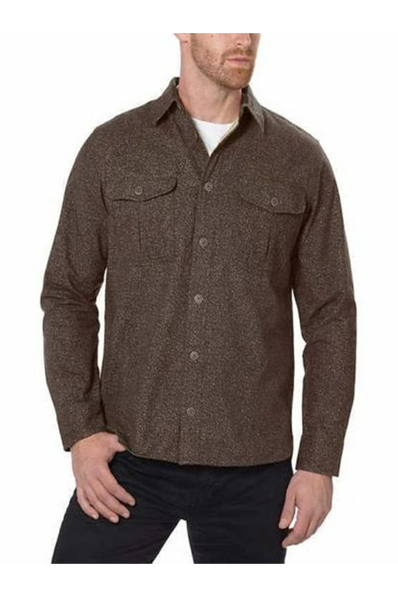 Men’s Chamois Flannel Shirt, Brown, Large