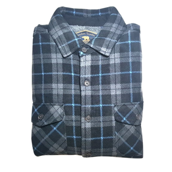 Freedom Foundry Men's Super Plush Shirt (Black/grey/blue, XXL)