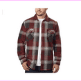 thumbnail image 1 of Freedom Foundry men Long Sleeve Button down Sherpa Lined Plaid Fleece Jacket XXL/Burgundy, 1 of 3