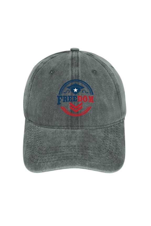 Freedom Gray Baseball Cap for Men Women, Adjustable Snapback Hats Cotton Hat