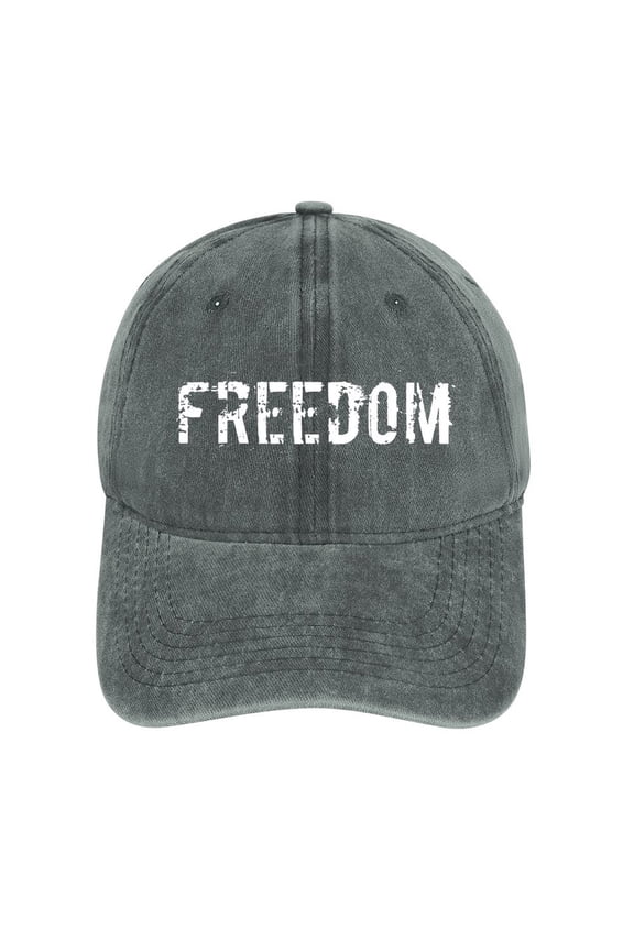 Freedom Gray Baseball Cap for Men Women, Adjustable Snapback Hats Cotton Hat