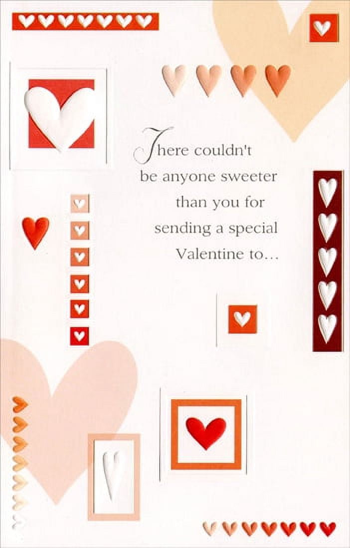 Freedom Greetings Bordered Hearts and Rows Valentine's Day Card ...