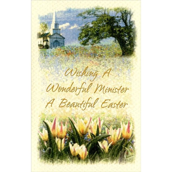 Freedom Greetings Church and Tulips: Minister Easter Card