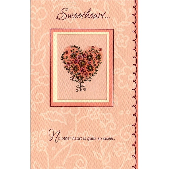Freedom Greetings Die Cut Window with Heart of Flowers: Sweetheart Valentine's Day Card
