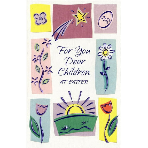 Freedom Greetings Eight Panel Floral, Sun & Star: Children Easter Card