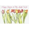 thumbnail image 1 of Freedom Greetings Embossed Tulips on White: Wife Easter Card, 1 of 2