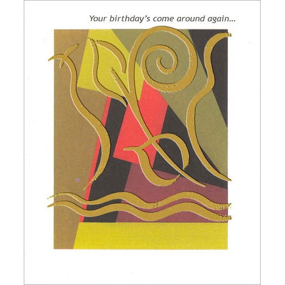 Freedom Greetings Gold Foil Abstract Birthday Card