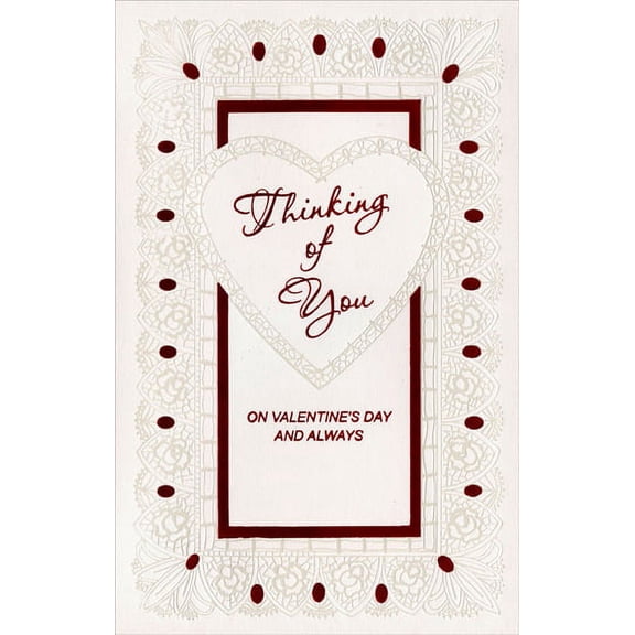 Freedom Greetings Pearl Foil Heart: Thinking of You Valentine's Day Card