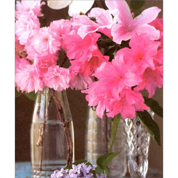 Freedom Greetings Pink Flowers Blank Note Card