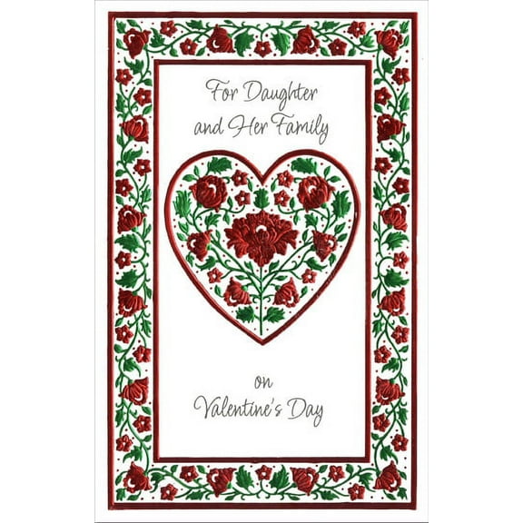 Freedom Greetings Red Foil Flowers in Heart: Daughter Valentine's Day Card