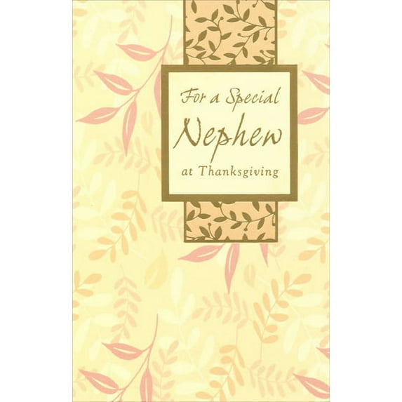 Freedom Greetings Square with Vines Thanksgiving Card for Nephew