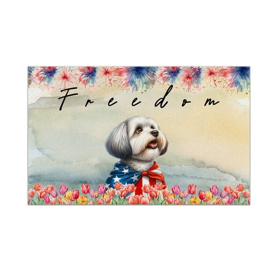 Freedom Havanese on Independence Day 4th of July Doormat Havanese Dog Lover Gifts Idea Indoor Outdoor Welcome Mat - 01005
