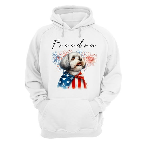 Freedom Havanese on Independence Day 4th of July Hoodie Unisex Merch Hoodies Havanese Dog Lover Gifts Idea - 01005