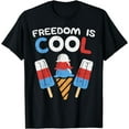 thumbnail image 1 of Freedom Is Cool Ice Cream Funny USA 4th of July Party Food T-Shirt, 1 of 4
