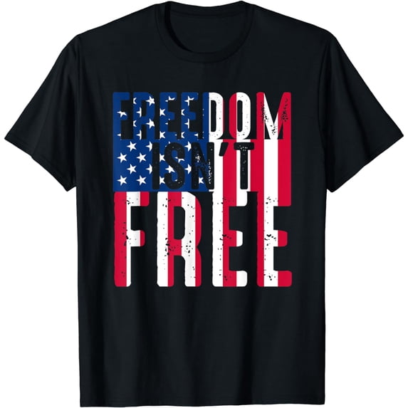 Freedom Isn't Free Distressed Patriotic Flag T-Shirt