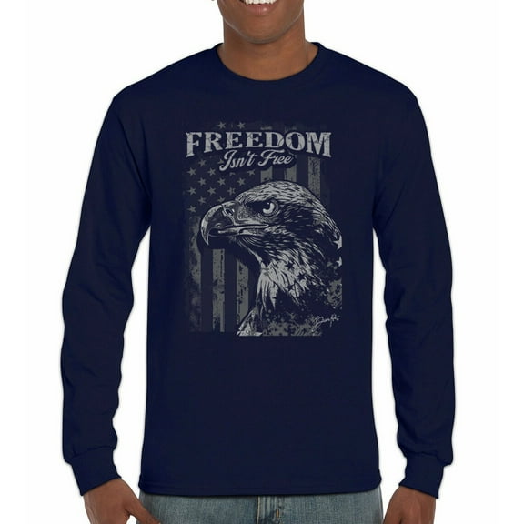 Freedom Isn’t Free Eagle Long Sleeve T-shirt Patriotic American Bird Prey DD 214 POW MIA Military Hero Veterans Day
